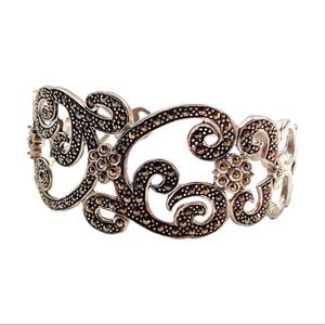 Suspicion Sterling Silver Marcasite Filigree Cuff